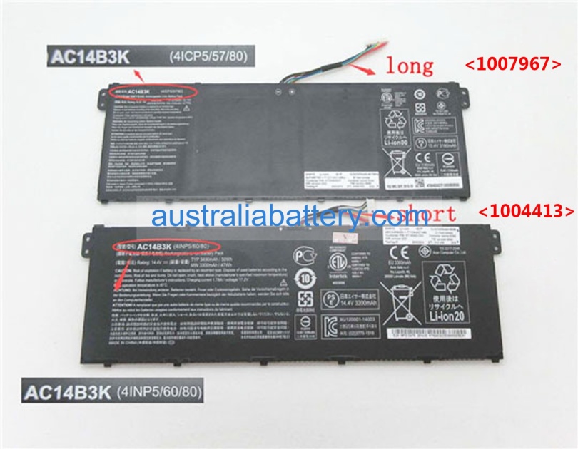 Aspire es1-311 15.2V 4-cell Australia acer notebook computer original batteries - Click Image to Close